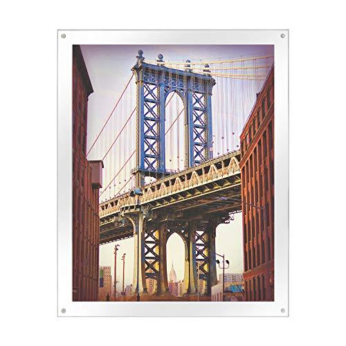 Isaac Jacobs International Isaac Jacobs 11x14 Wall-Mountable Clear Acrylic Picture Frame, Magnetic Photo Frame, Made for Gallery Display, Wall Space, Wall Décor, Art, Home or Office