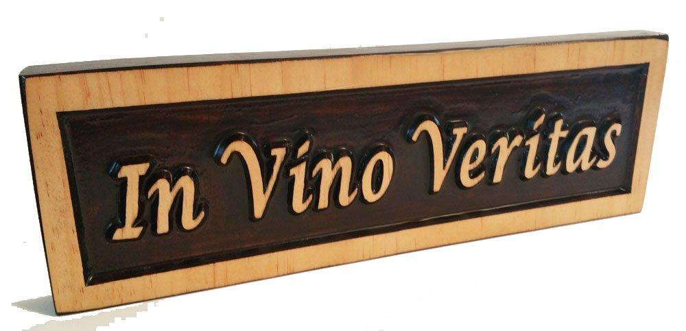 ABI Woodworking In Vino Veritas, (Standard Text Version) Decorative Wood Plaque