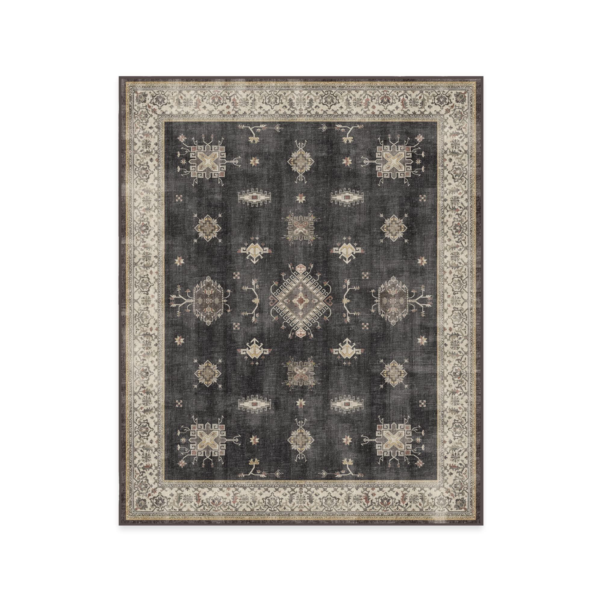 RUGGABLE RUGGABLE Verena Dark Wood Machine Washable Area Rug Pet & Child Friendly Stain & Water Resistant Non-Slip 8'x10'