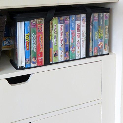 Evelots Evelots 2 Pack VHS Storage Bag-Movie Organizer-Video Tape-Handles-Hold 30-No Dust