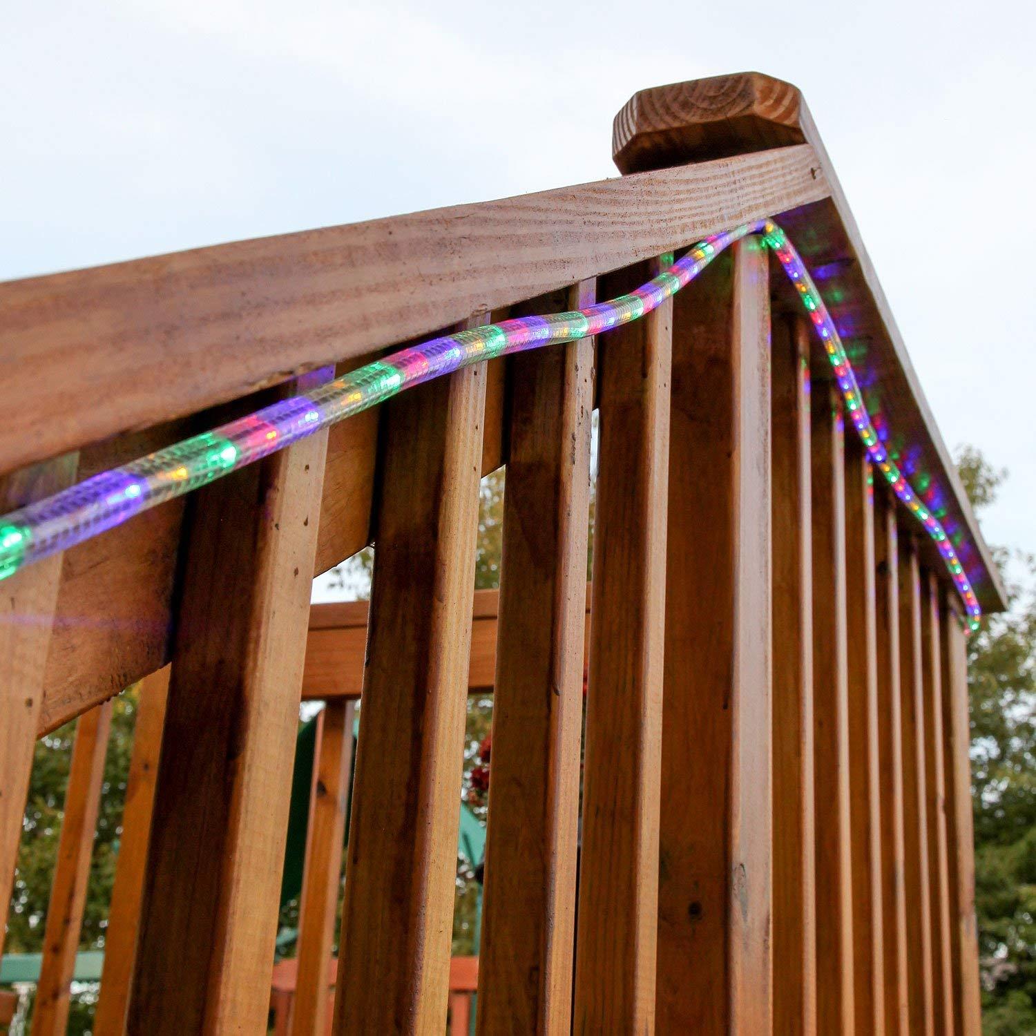 WYZworks WYZworks 25 feet Multi-Color RGB LED Extendable Outside Tube Rope Lights - Permanent Exterior Outdoor Christmas Xmas Palm Tree Yard Holiday Decoration Accent Lighting | ETL Certified