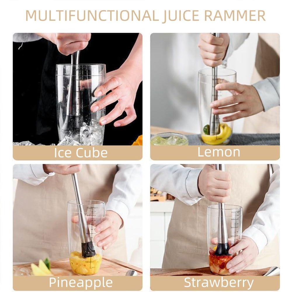 FANMHY 10 PCS Muddler for Cocktails Stainless Steel Drink Muddler 8 Inch Long Mojito Muddler Bar Muddler Tool Muller for Drinks Ice Crusher Bartender Tools Set Home Bartender Bars Accessories
