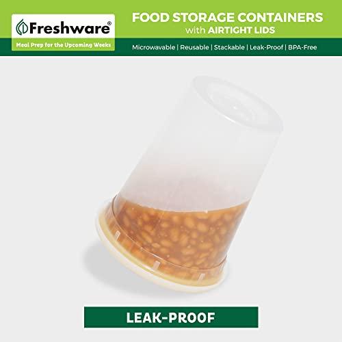 Freshware Freshware Food Storage Containers [24 Set] 32 oz Plastic Deli Containers with Lids, Slime, Soup, Meal Prep Containers | BPA Free | Stackable | Leakproof | Microwave/Dishwasher/Freezer Safe
