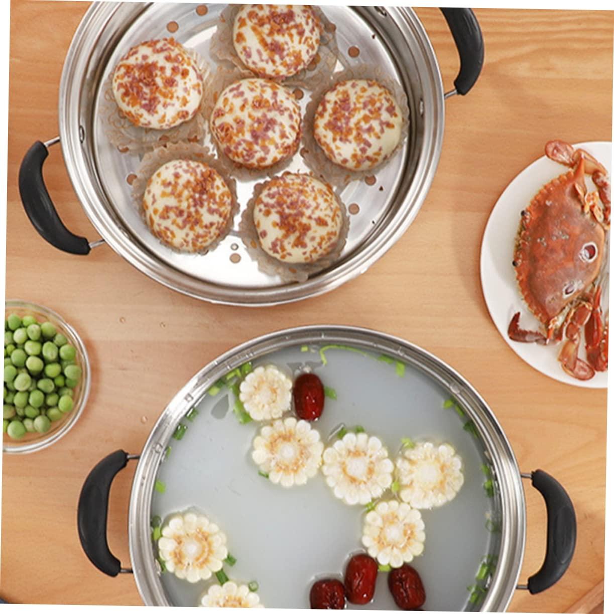 Zerodeko Zerodeko Kitchen Steam Pot Lightweight Compact Stainless Steel Stock Pot for Soup Steaming