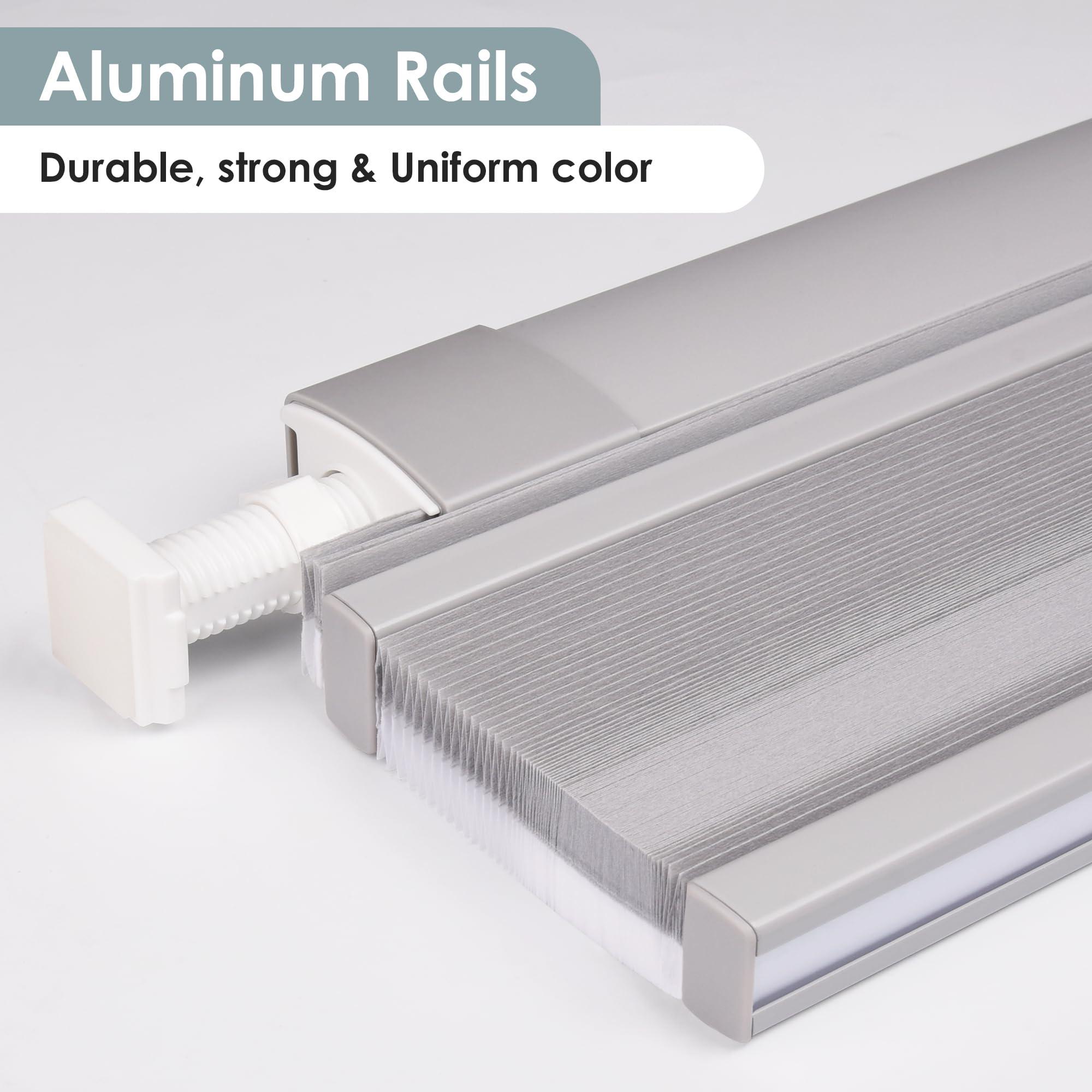 LazBlinds LazBlinds No Tools No Drill Cordless Cellular Shades, Custom Cut to Size Top Down Bottom Up (TDBU) Honeycomb Shades for Home, Light Filtering Thermal Insulation Blinds for Windows, Grey