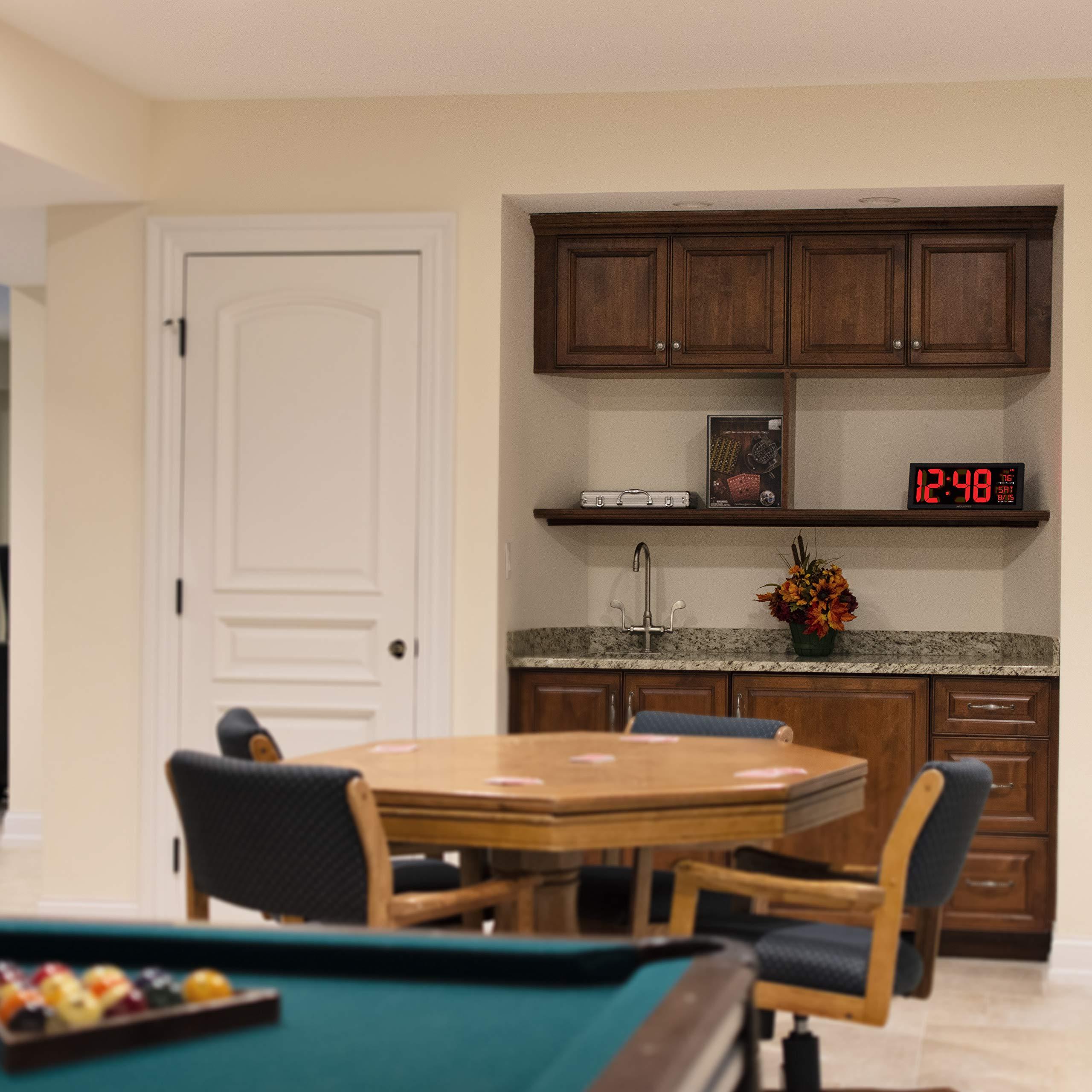 AcuRite AcuRite 14.5\" Large Digital LED Oversized Wall Clock with Date and Temperature, Perfect for Home or Office (75127M)