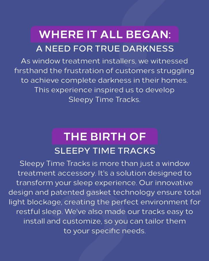 Sleepy Time Tracks Sleepy Time Tracks- Light Gap Blocker for Cellular and Window Shades. Effective at Light Blocking Along The Edges of Your Blackout Shades (72\" Black Removable)