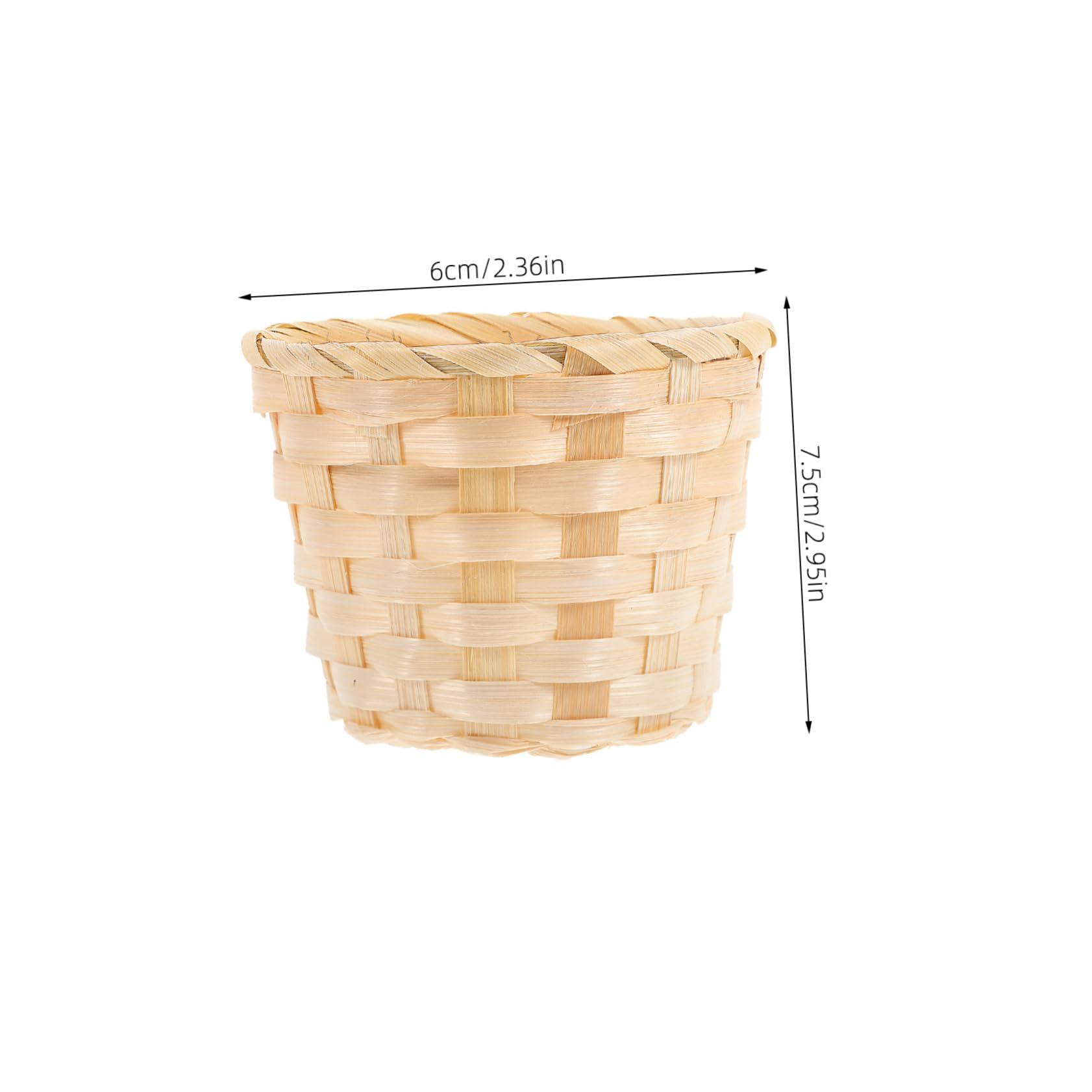 DEARMAMY DEARMAMY Mini Woven Basket 12Pcs Miniature Flower Basket Dollhouse Picnic Basket Tiny Party Favor Desktop Storage Container Farmhouse Decor