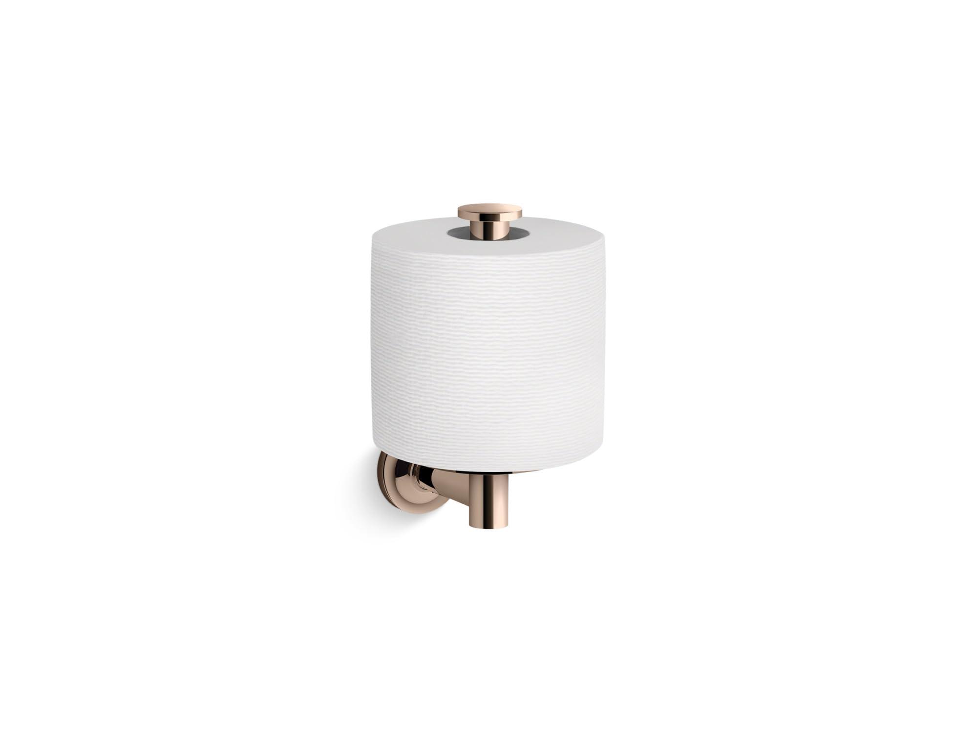 Kohler KOHLER 14444-RGD Purist Vertical Toilet Paper Holder Wall Mount, Metal Toilet Paper Holder, Vibrant Rose Gold