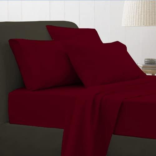 Ashley Mills Ashley Mills 100% Egyptian Cotton 4Pcs Sheets Set TwinXL 800 Thread Count 18\" Deep Pocket Luxury Super Soft Hotel Class TwinXL Size Bed Sheets - Burgundy Solid
