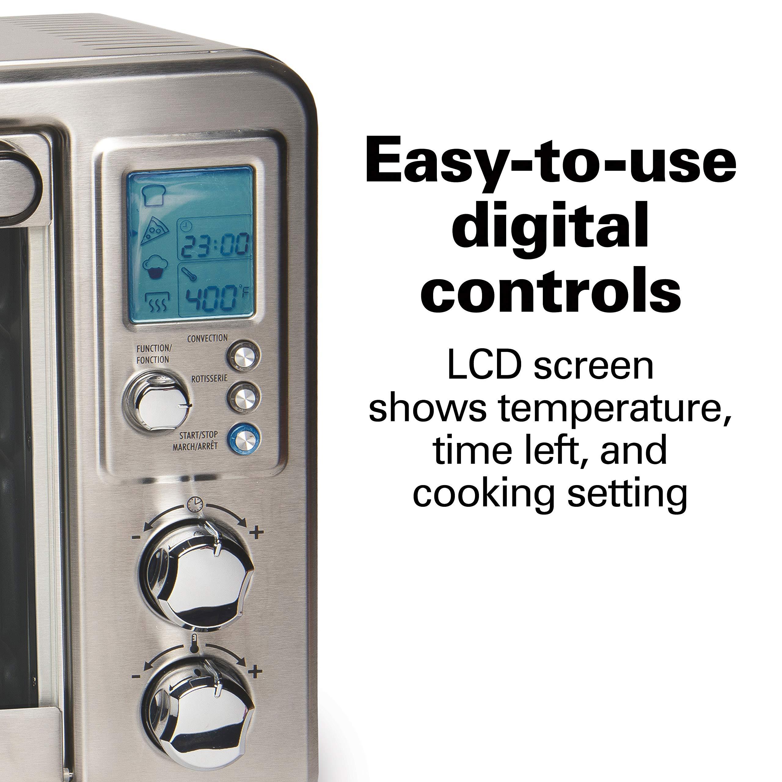 Hamilton Beach Hamilton Beach 31190C Digital Display Countertop Convection Toaster Oven with Rotisserie, Large 6-Slice, Stainless Steel