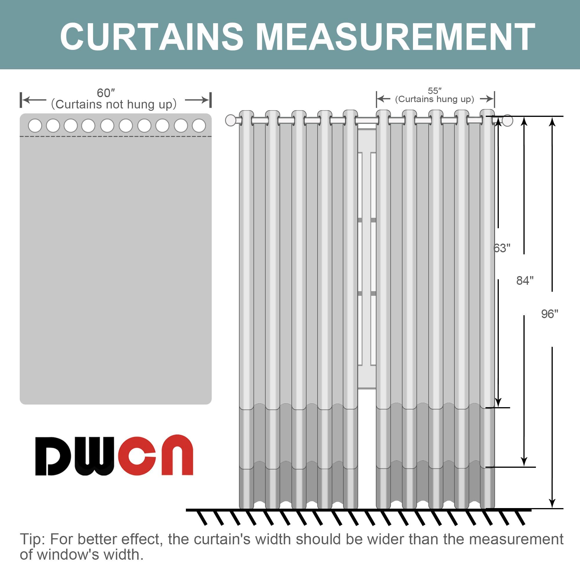 DWCN DWCN 100% White Blackout Curtains 84 Inches Long for Bedroom with Black Liner, Double Layer Thermal Insulated Room Darkening Window Curtain Panels with Tiebacks for Nursery Room W60 x L84, 2 Panels