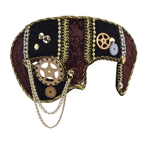Bristol Novelty Bristol Novelty Steampunk Eye Mask Male Glasses Frame, PET, Polyester, Fabric, Polyresin, Acrylic, Metal, Multi-Colour, One Size