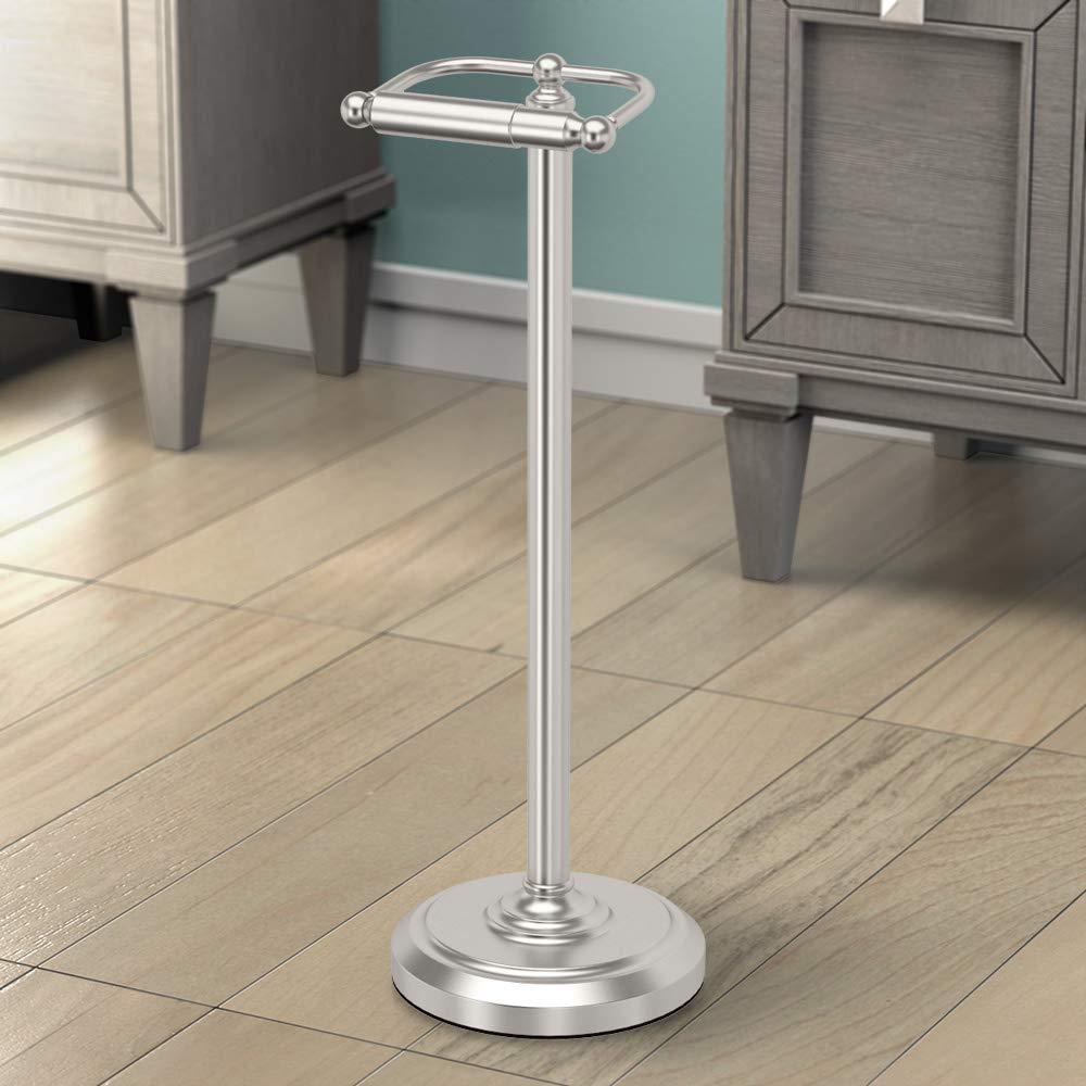 Gatco Gatco 1436SN Pedestal Toilet Paper Holder, Satin Nickel