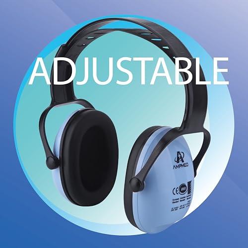 Amplim Amplim Ear Muffs for Noise Reduction | Noise Cancelling Headphones for kids Toddlers Teens | American ANSI, European CE, and Australian Standards Certified Earmuff - Blue