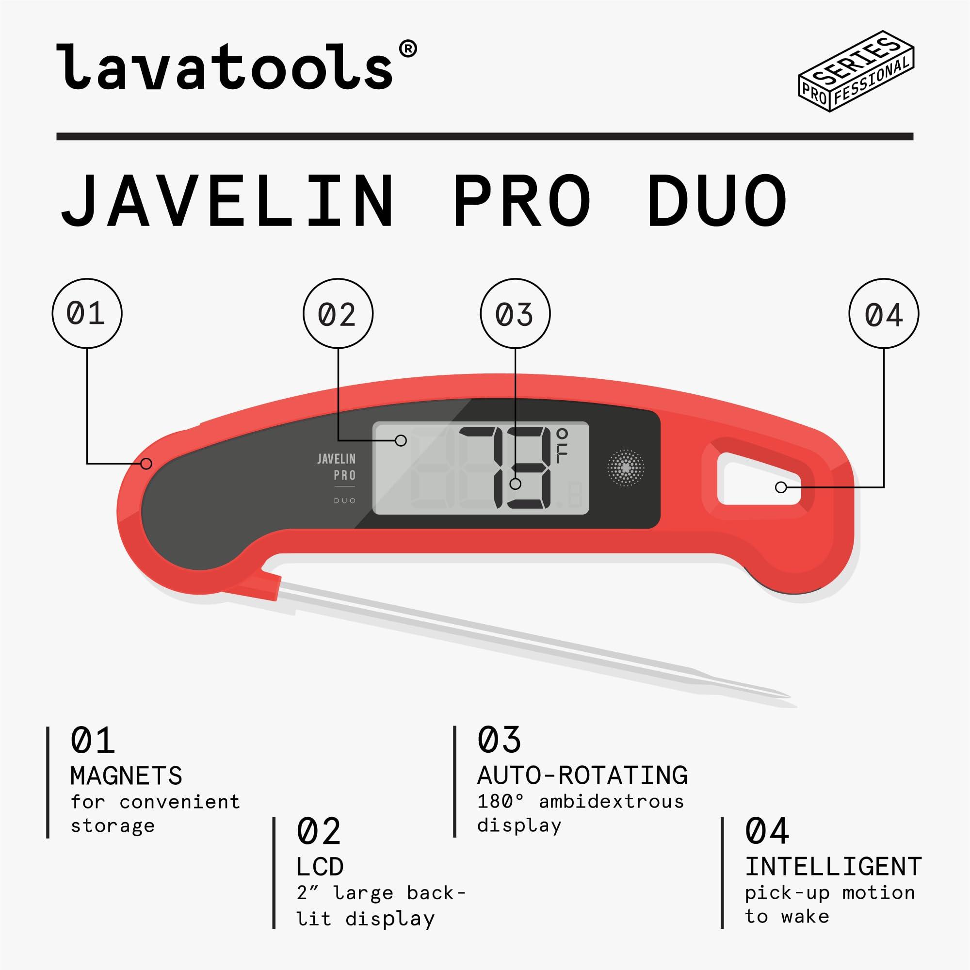 Lavatools Lavatools Javelin PRO Duo Ultra-Fast 1-Second Professional Digital Instant Read Meat Thermometer for Grill and Cooking, Auto-Rotating Backlit Display, IP65 Water Resistant, NSF Certified Sesame