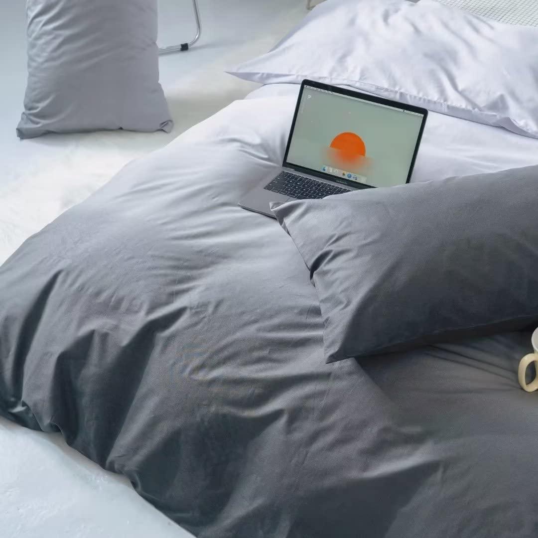 Forxiexie Forxiexie Gradient Grey Comforter Set King Size Silver Gray Bedding Comforter Sets Grey White Ombre Bedding Set Soft Women Girls Modern Abstract Quilt Gray and White Bedding Gray Gradient Bed