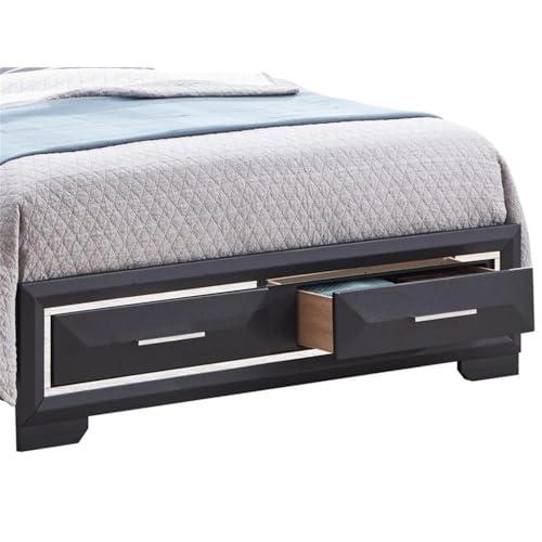 Glory Furniture Glory Furniture Liverpool Contemporary Wood Veneer King Storage Bed in Black