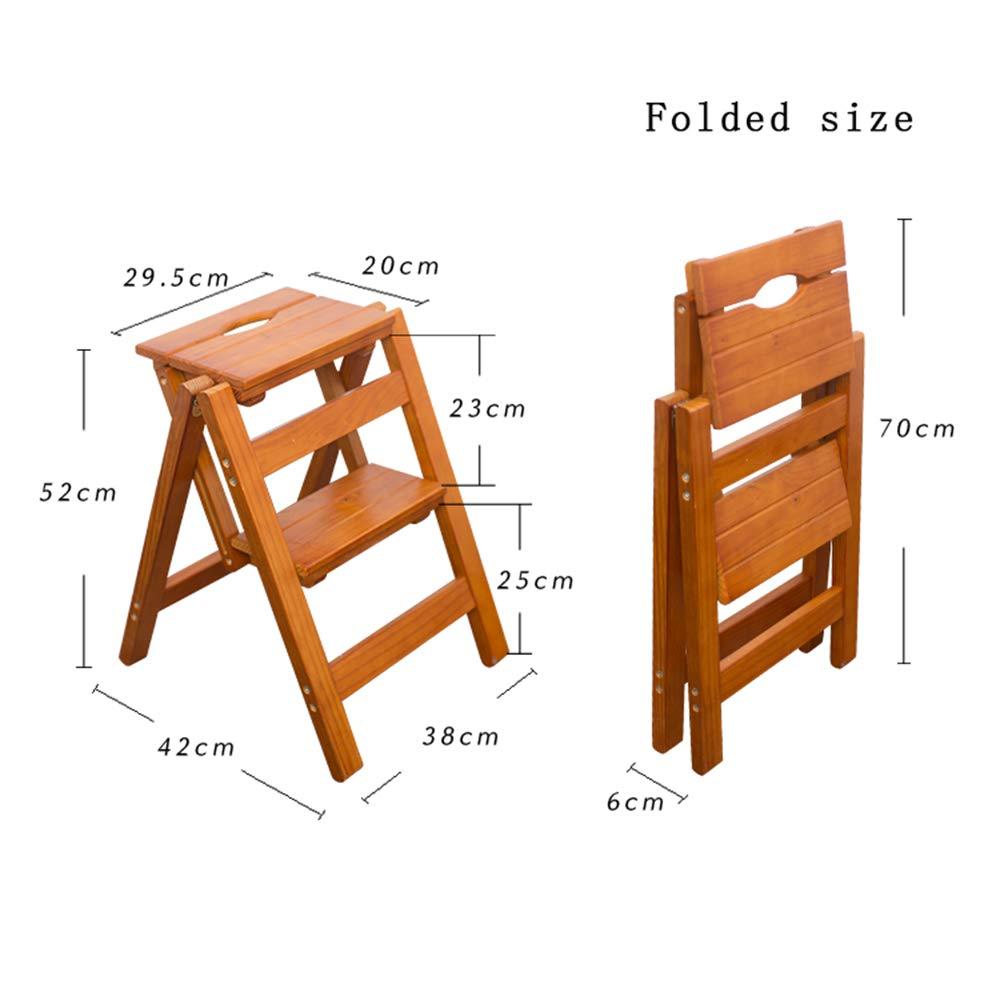 necessities Ladder Home Two-Story Ladder Shelf-Foldable Telescopic/Convenient Storage, Environmentally Friendly Solid Wood Ladder Wooden Folding Ladder