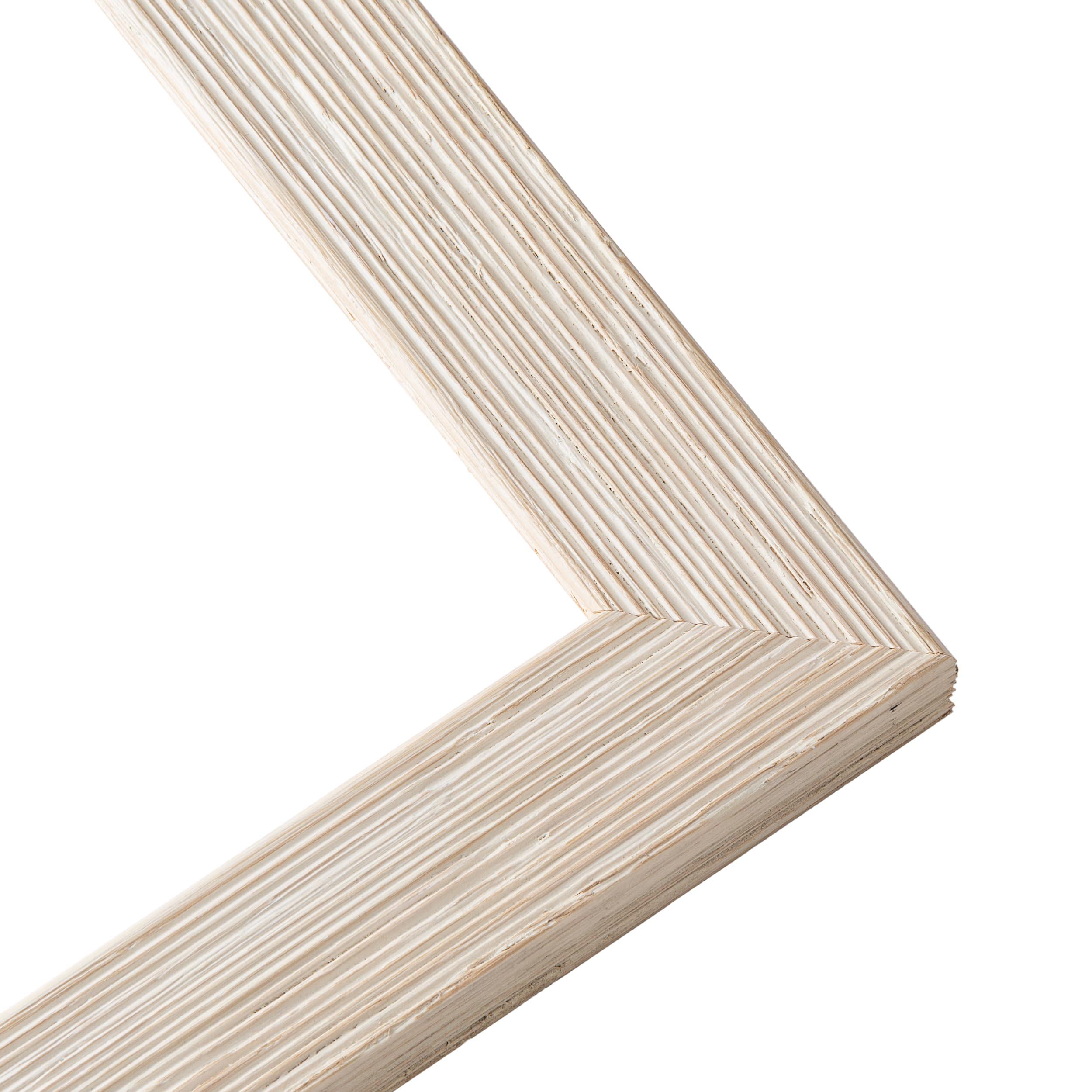 CountryArtHouse 17x48 Frame White Barnwood Picture Frame - Modern Photo Frame Includes UV Acrylic Shatter Guard Front, Acid Free Foam Backing Board, Hanging Hardware Wood Wall Frames for Family Photos - no Mat