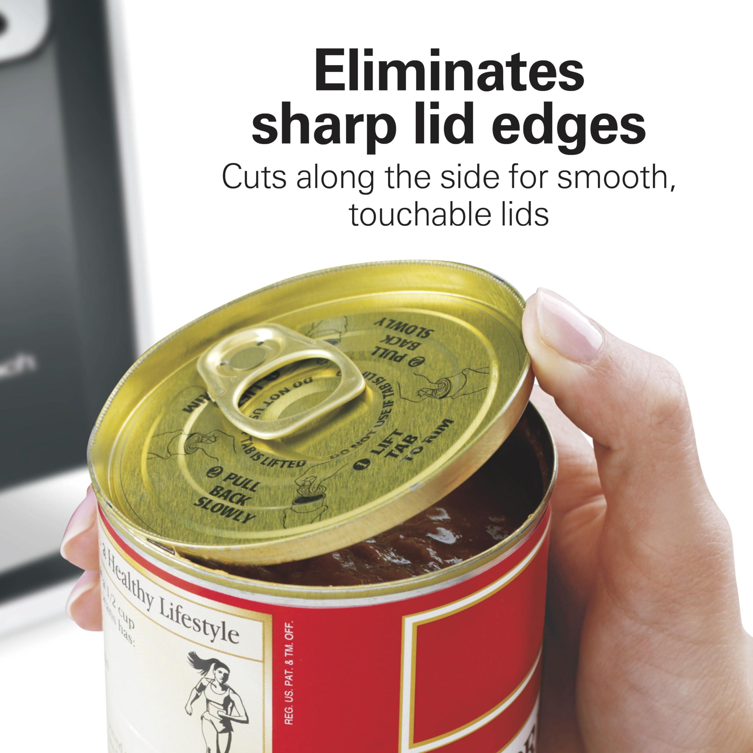 Hamilton Beach Hamilton Beach Smooth Edge Electric Automatic Can Opener for Kitchen with Easy Push Down Lever, Extra Tall, Includes Stainless Steel Scissors, Black and Chrome (76607)