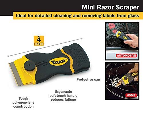 miniscraper 25 Plastic Double Edged Razor Blades with Titan Razor Scraper - Mini Scraper Combo