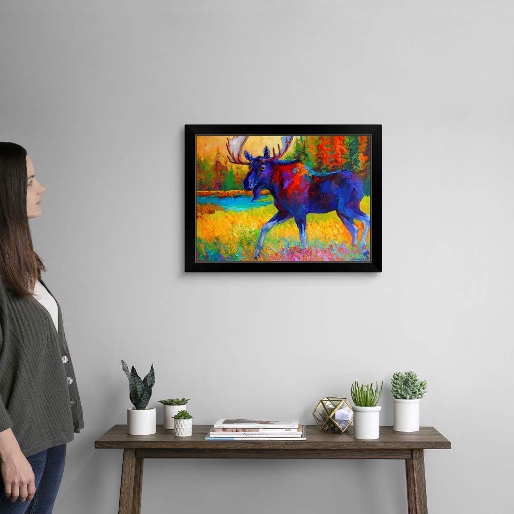 CANVAS ON DEMAND Majestic Moose Black Framed Art Print, Wildlife Artwork