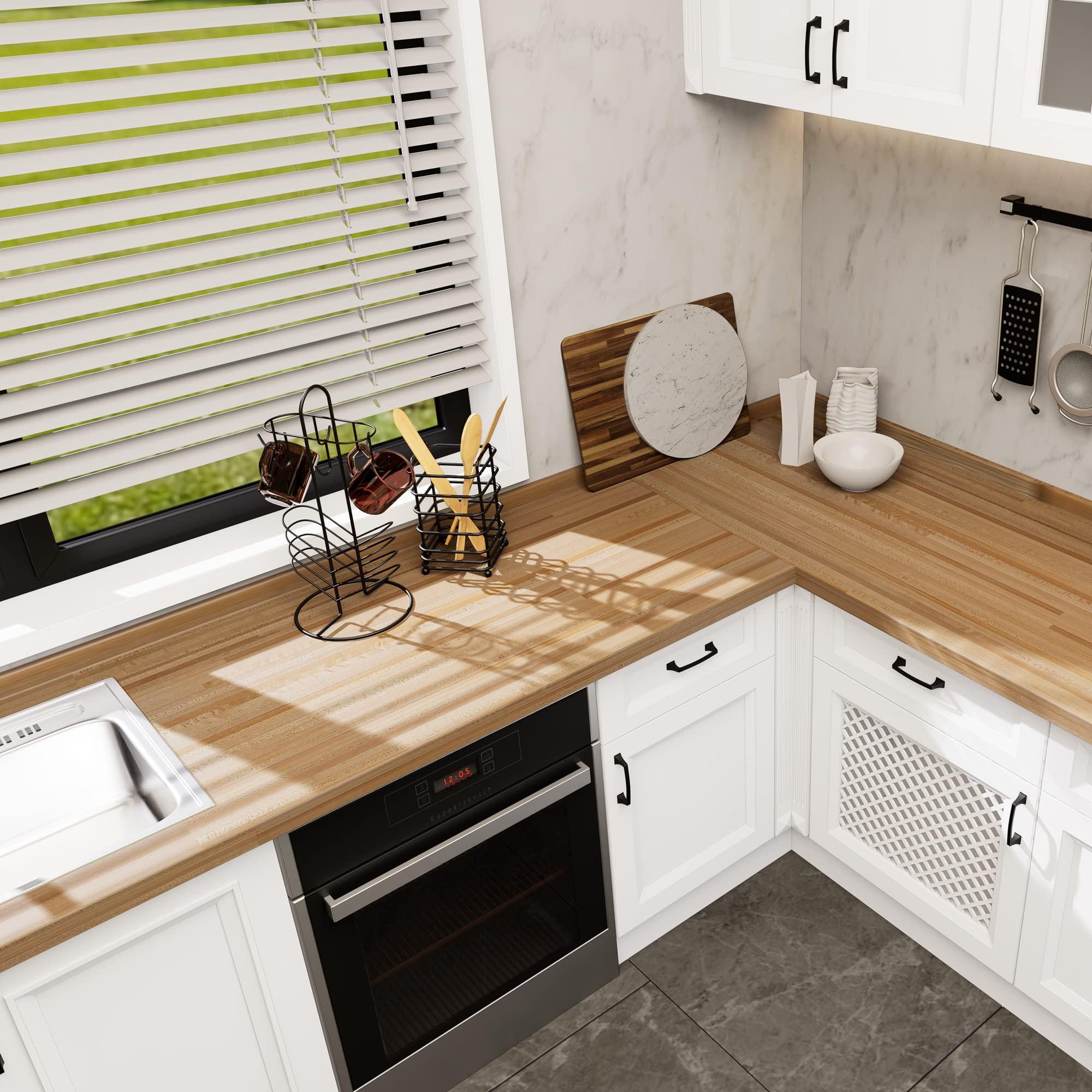 CONSDAN CONSDAN Butcher Block Counter Top, USA Grown Hard Maple Solid Hardwood Countertop, Washer/Laundry Countertop, Table Top, Polished, Prefinished with Food-safe Oil, 1.5\" Thickness, 24\" L x 25\" W