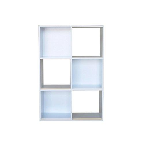 VidaNaticle VidaNaticle Large Storage Bins, Colonial 6-Cell Storage Cube, Stackable Storage Boxes, Storage Baskets for Organizing, Shelves, Bedroom, Home, Office (36\"x24\"x12\", White, 6 Cell)