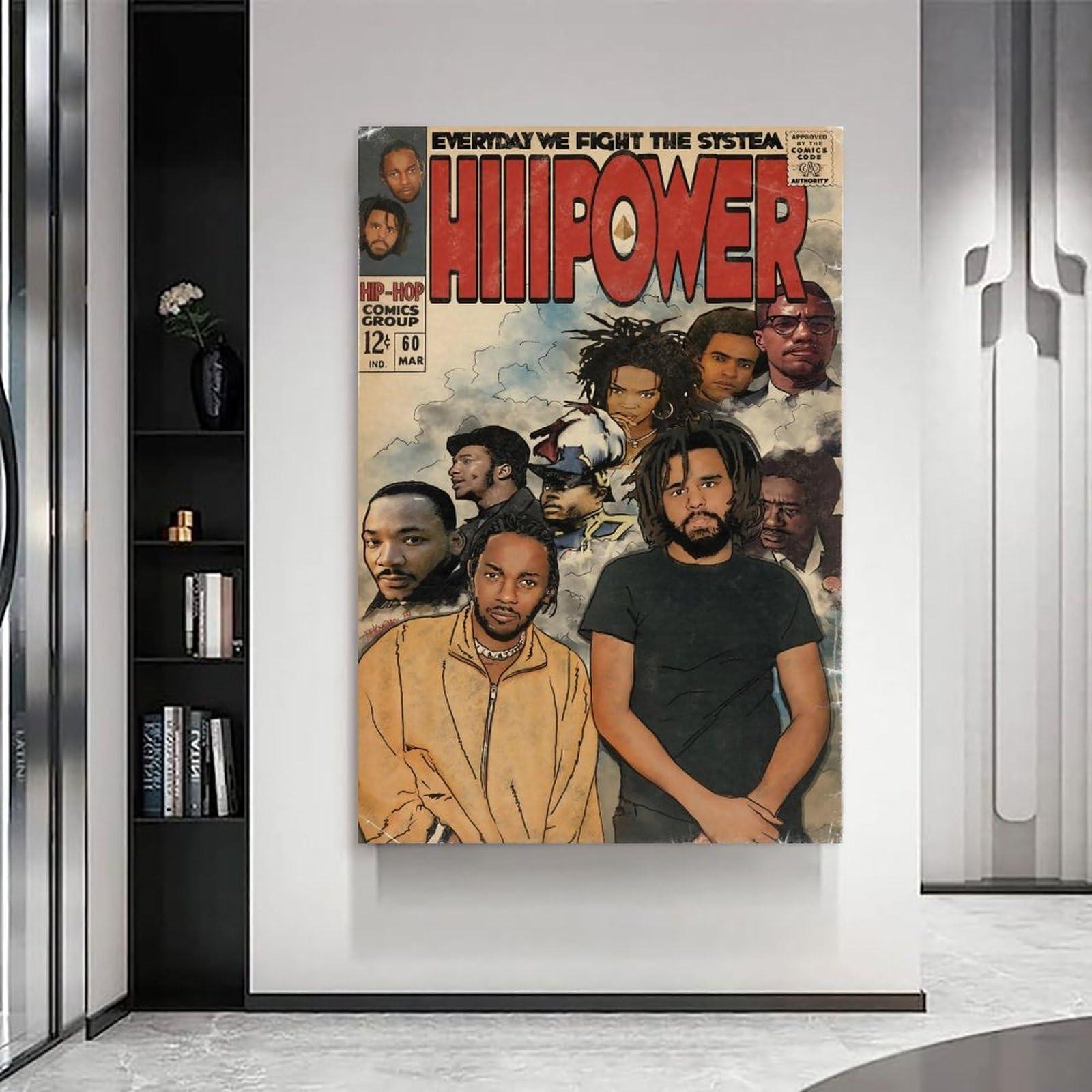 TAICI TAICI Kendrick Poster Lamar J Cole Poster Hiiipower Music Album Poster for Room Aesthetic Canvas Wall Art Bedroom Decor 16x24inch(40x60cm)