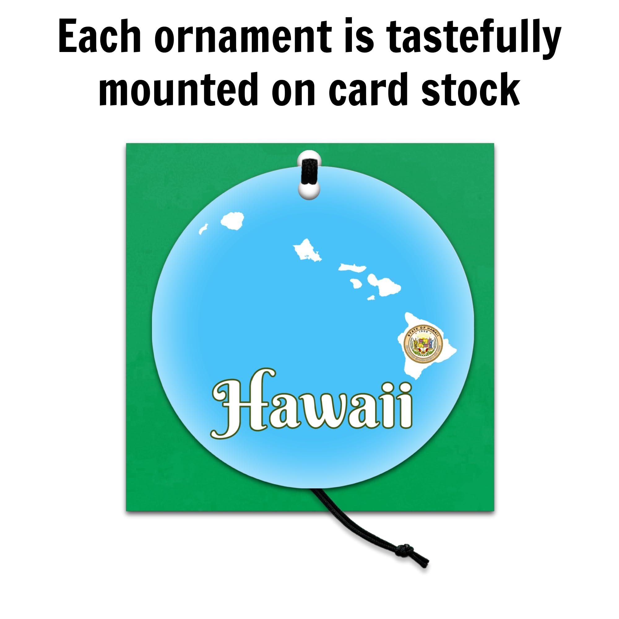 Cranberry Collective Hawaii Christmas Ornament - Frosted Edge Design Featuring State Flag and Map Composite Graphic - 2024 Acrylic Tree Decoration - Holiday Gift and Home Decor