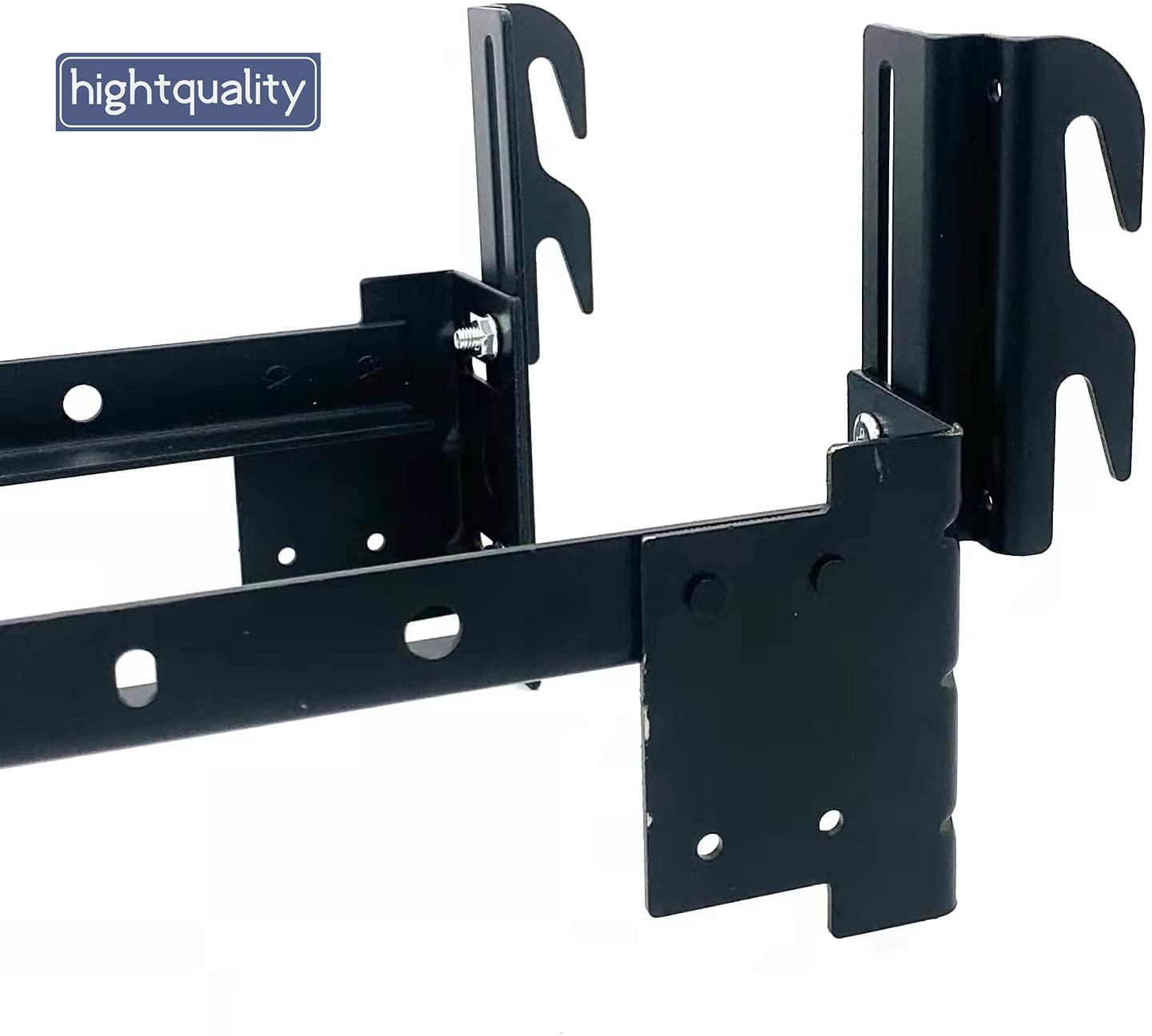 ruiru bro 4pcs 711 Bolt-On to Hook-On Bed Frame Conversion Brackets for Headboard or Footboard,Bed Hook Adapter kit with Hardware, Hook on Bed Rails Brackets(Black)