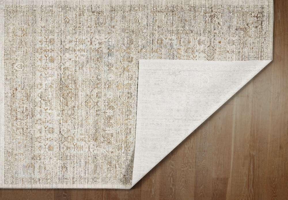 Obeetee Obeetee - Ava Machine Woven/Power Loomed Distressed Arabesc 8' x 10' Area Rug in Silver