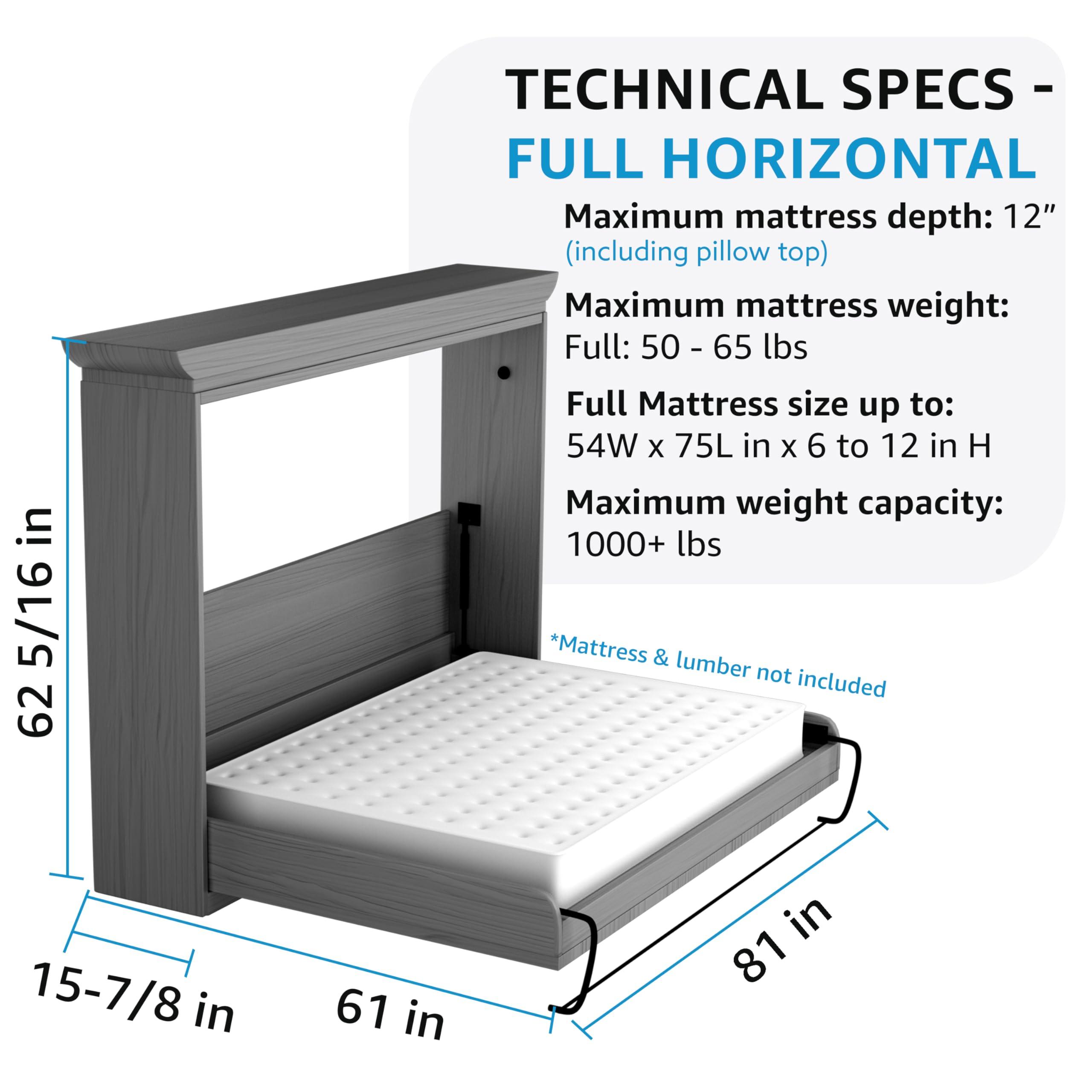 Create-A-Bed Create-A-Bed Adjustable Full Size Deluxe Murphy Bed Kit, Horizontal