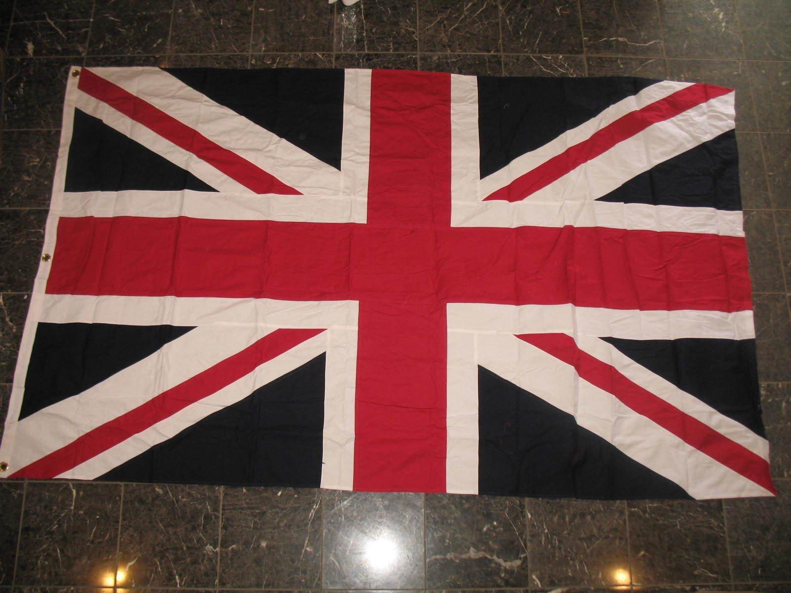 Decorative Flag 5X8 Embroidered Sewn Uk United Kingdom Cotton Flag 5'X8' Brass Grommets