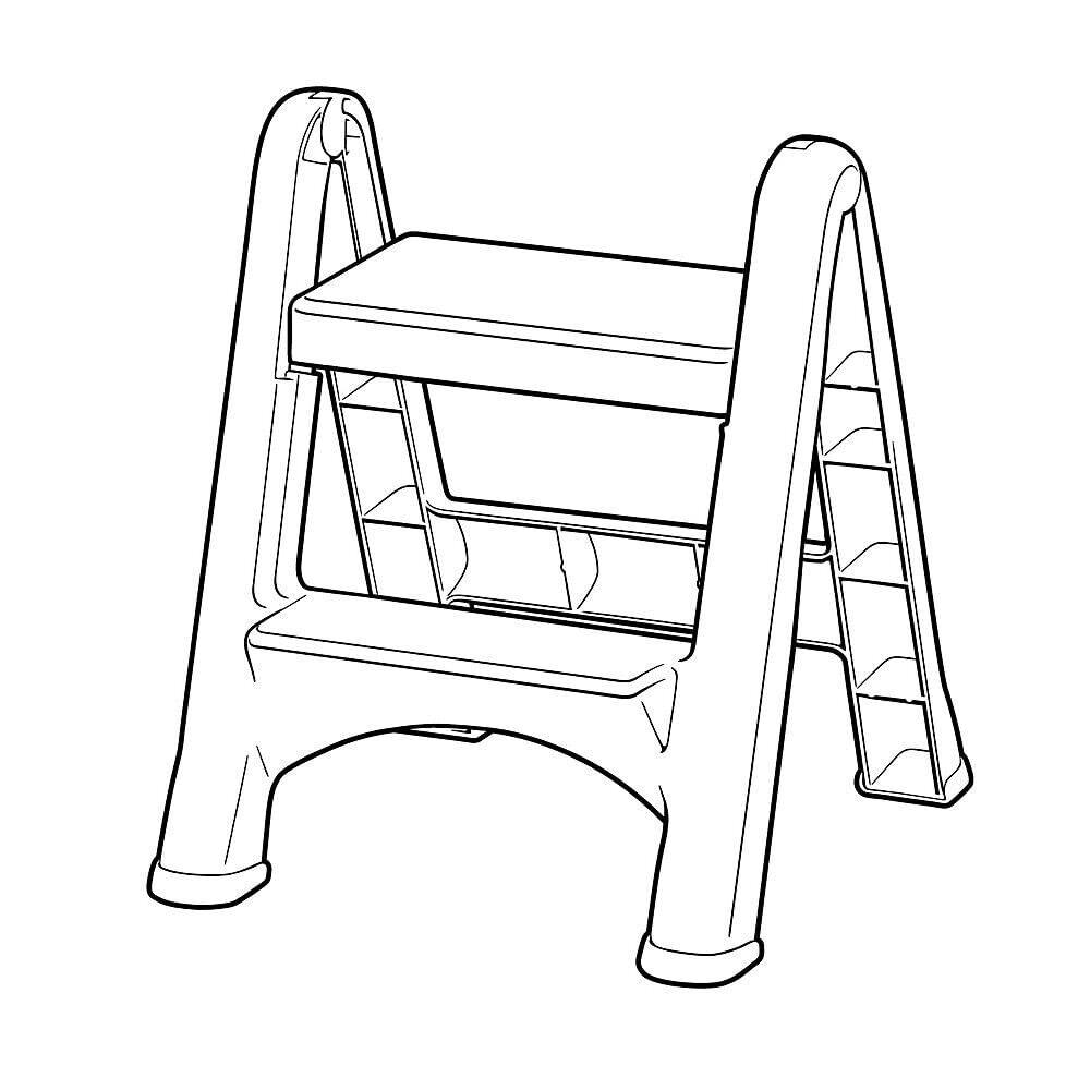 Riyan 2 Step Folding Stepstool, Grey