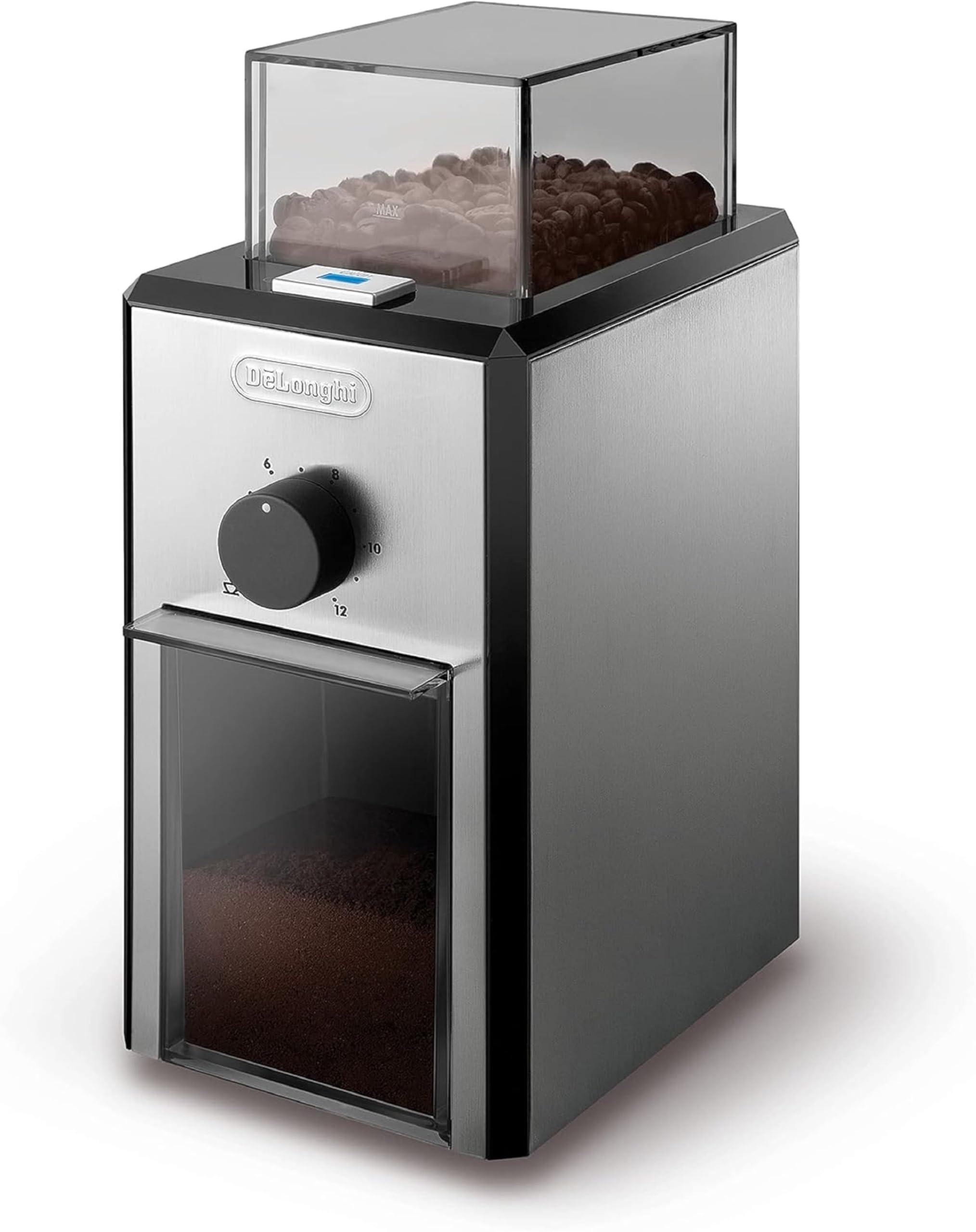 De'Longhi De\'Longhi Burr Coffee Grinder with Grind Selector and Quantity Control, Stainless