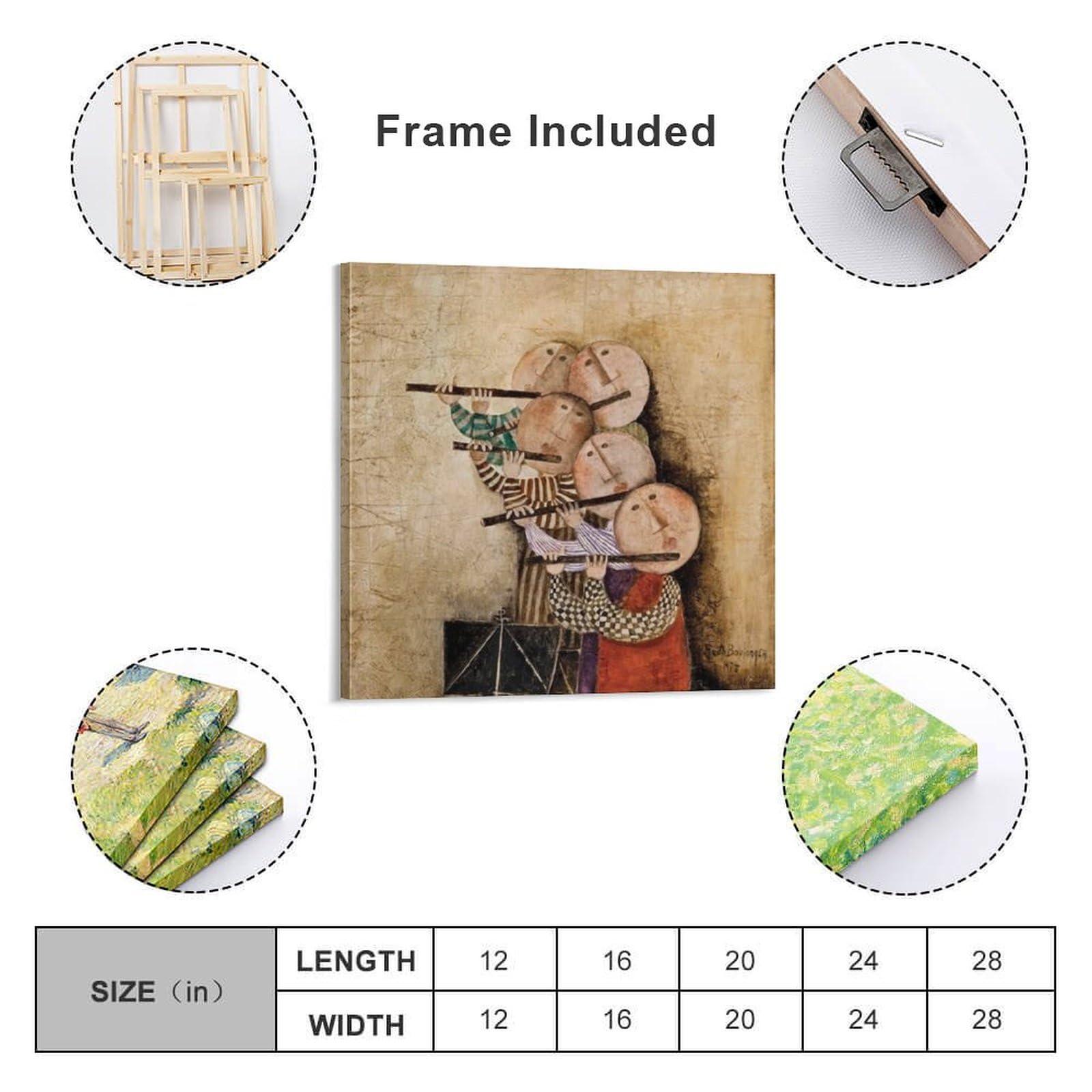 PANER PANER Graciela Rodo Boulanger Prints Paintings Flutes Noir 1974 Print Photo Art Painting Canvas Poster Home Decorative Bedroom Modern Decor Posters Gifts 12x12inch(30x30cm), Frame-style