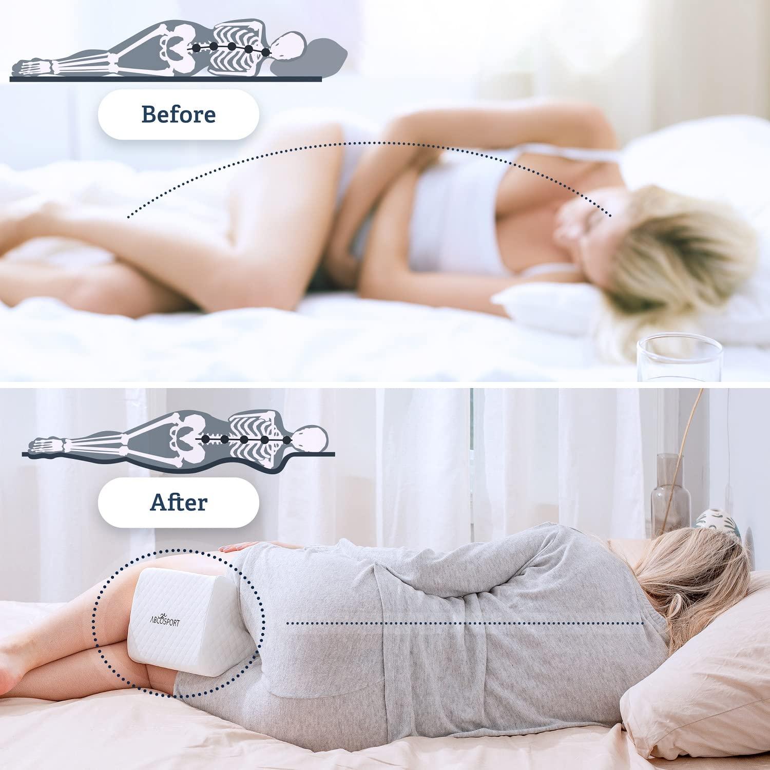 Abco Tech Abco Tech Memory Foam Knee Pillow with Cooling Gel - Knee Wedge Pillow, Leg Pillow for Side Sleepers, Pregnancy, Spine Alignment, Pain Relief - Pillow for Between Knees While Sleeping + Washable Cover