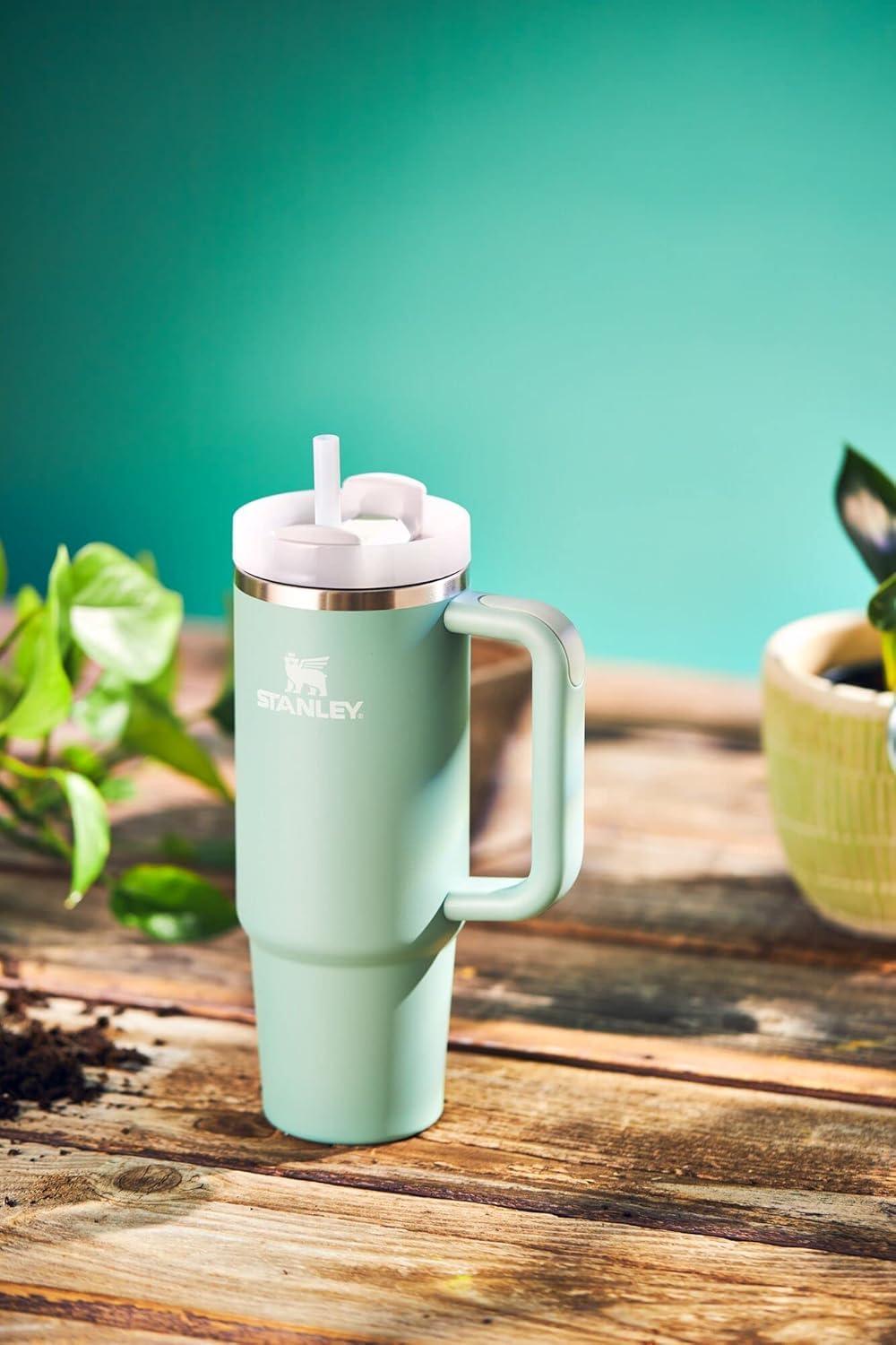 STANLEY Stanley Quencher H2.0 Tumbler with Straw 40 oz | Flowstate 3-Position Lid | Cup Holder Compatible for Travel | Insulated Stainless Steel Cup | BPA-Free | Eucalyptus