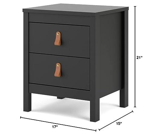 Tvilum Tvilum, Black Matte Madrid 2 Drawer Nightstand