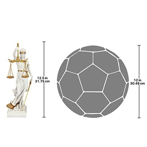 Design Toscano Design Toscano Themis Blind Lady of Justice Statue Lawyer Gift, 13 Inch, White-Small