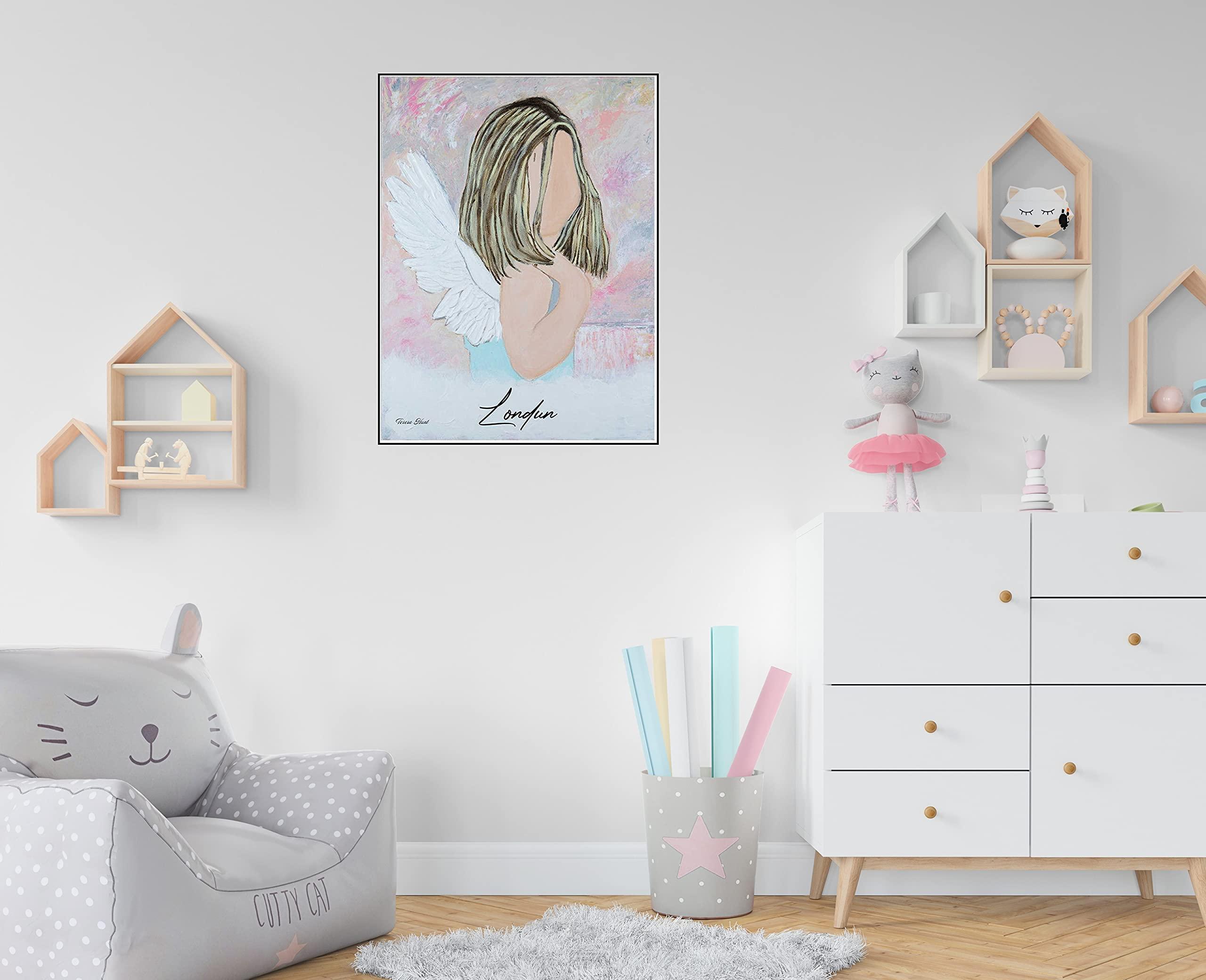 Generic Abstract Angel Painting - Kids Room Dcor - Angel Wall Prints - Angel Abstract Print-Angel Art-Angel Art-Angel Painting-Guardian Angel (Giclee Print, 18x24 Inches)