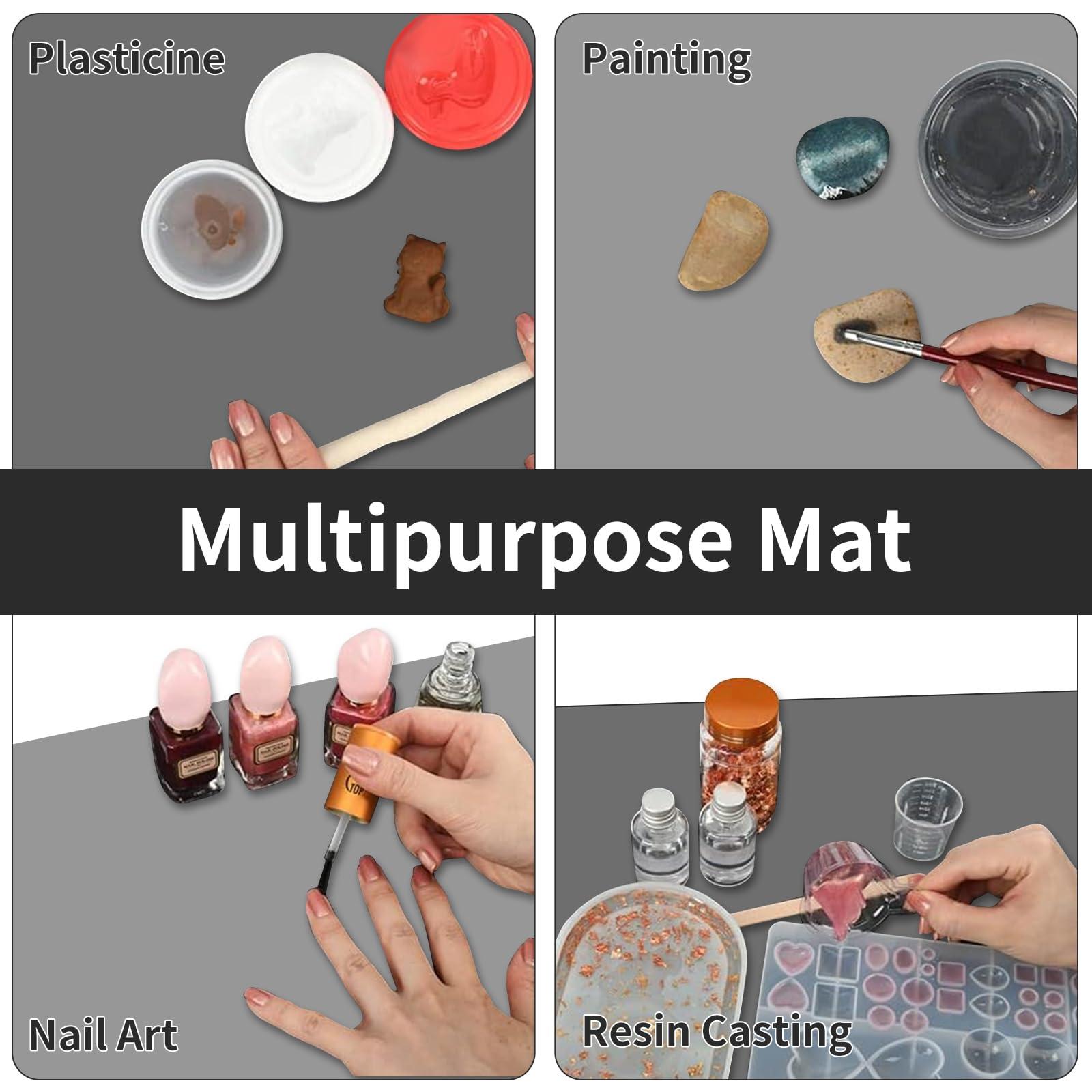 Goldleaf 2MM Extra Thick Silicone Mats for Kitchen Counter (23.6\" x 15.7\" x0.08\"), Kitchen Island Heat-Resistant Coffee Mat, Non-slip Desk Protect Mat, Multipurpose Countertop Protector (Translucent)