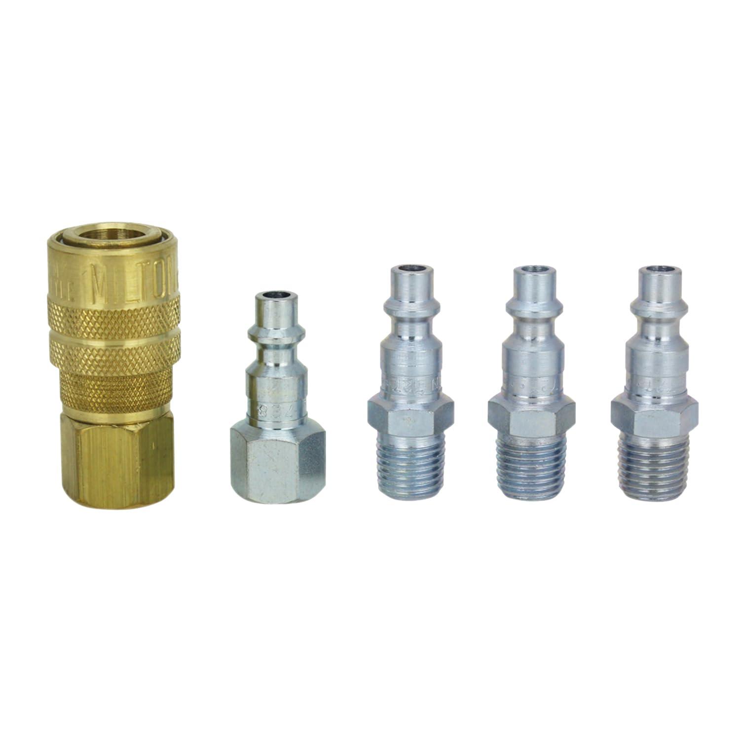 Milton Milton (S-211) 1/4" NPT M-Style Coupler and Plug Kit, (5-Piece)