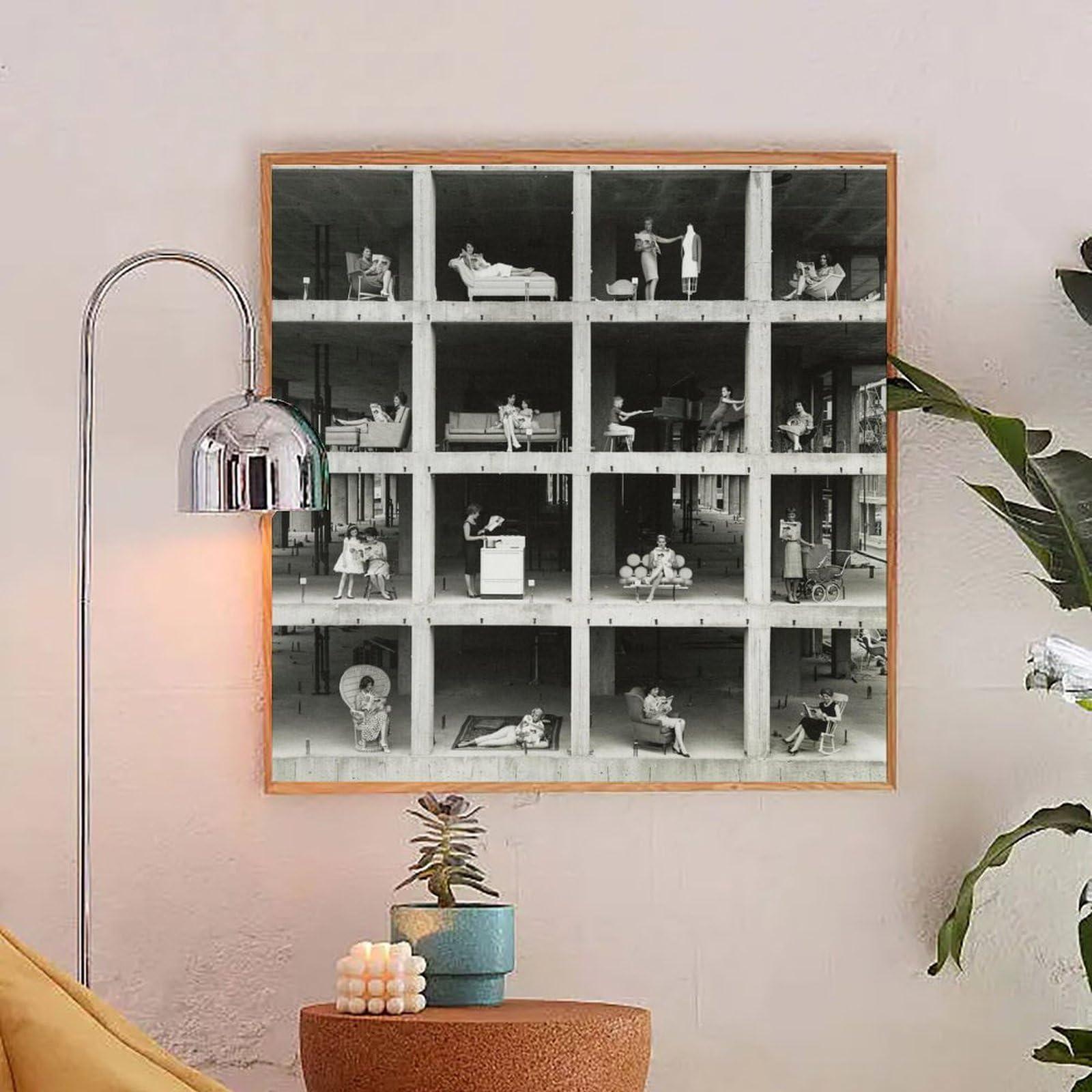 Generic Ormond Gigli Window Girl Art Portrait Poster Black And White Vintage PosterWall Poster Art Canvas Print Living Room Office Bedroom Aesthetic Poster16x16inch(40x40cm) Frame-style