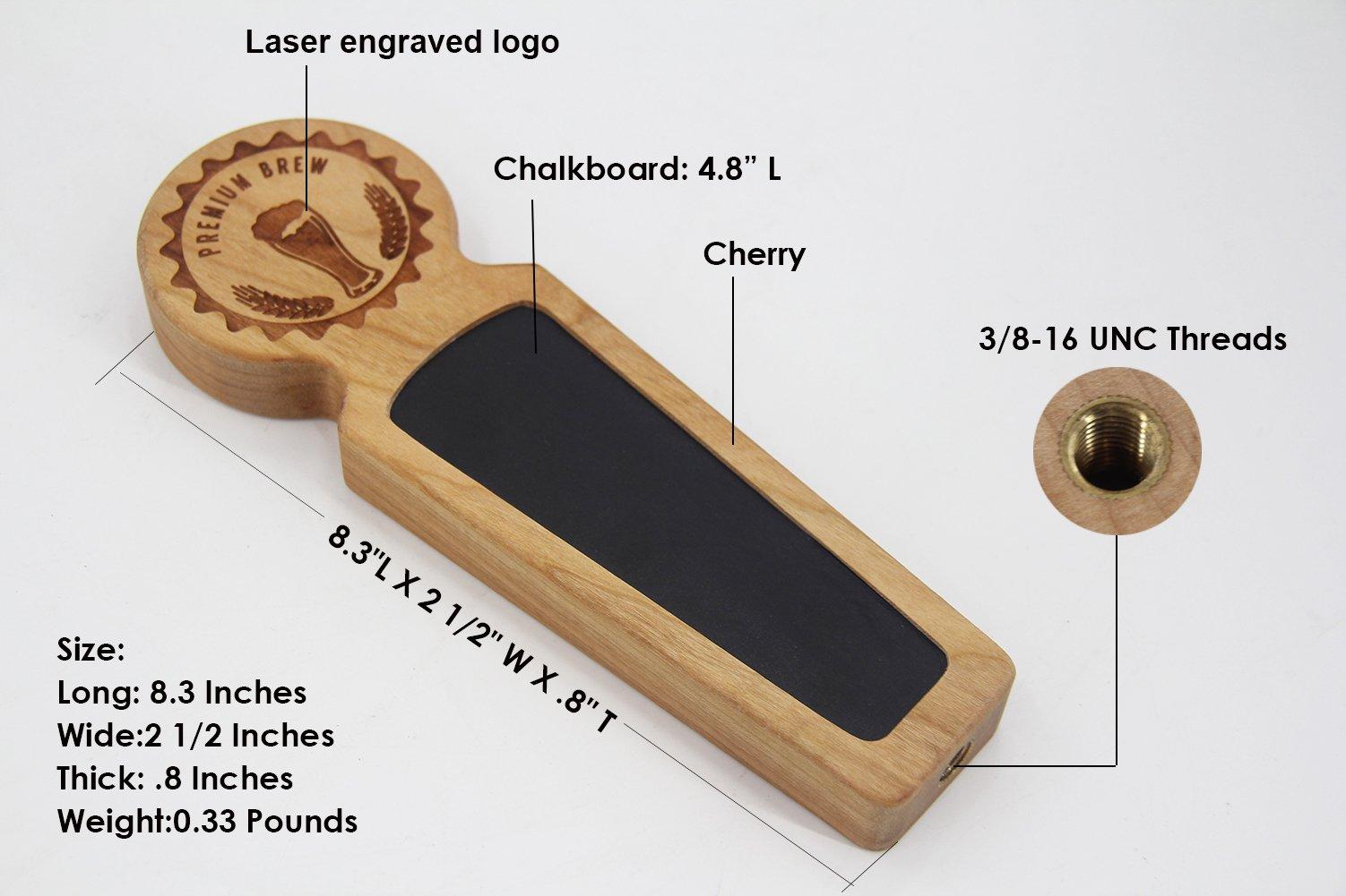 Fanfoobi Fanfoobi Wooden keg tap Handles, Made of Cherry, 8.3\" Length, Round top Chalkboard Wine Beer tap Handle, Beer Lover Gift