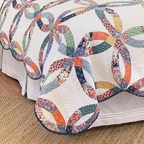 C&F Home C&F Home Heritage Double Wedding Ring Luxury Vintage Patchwork Twin Sham 2 Piece Machine Washable Quilt 100% Cotton Lightweight Reversible Bedspread Coverlet Set Twin 2 Piece Set White