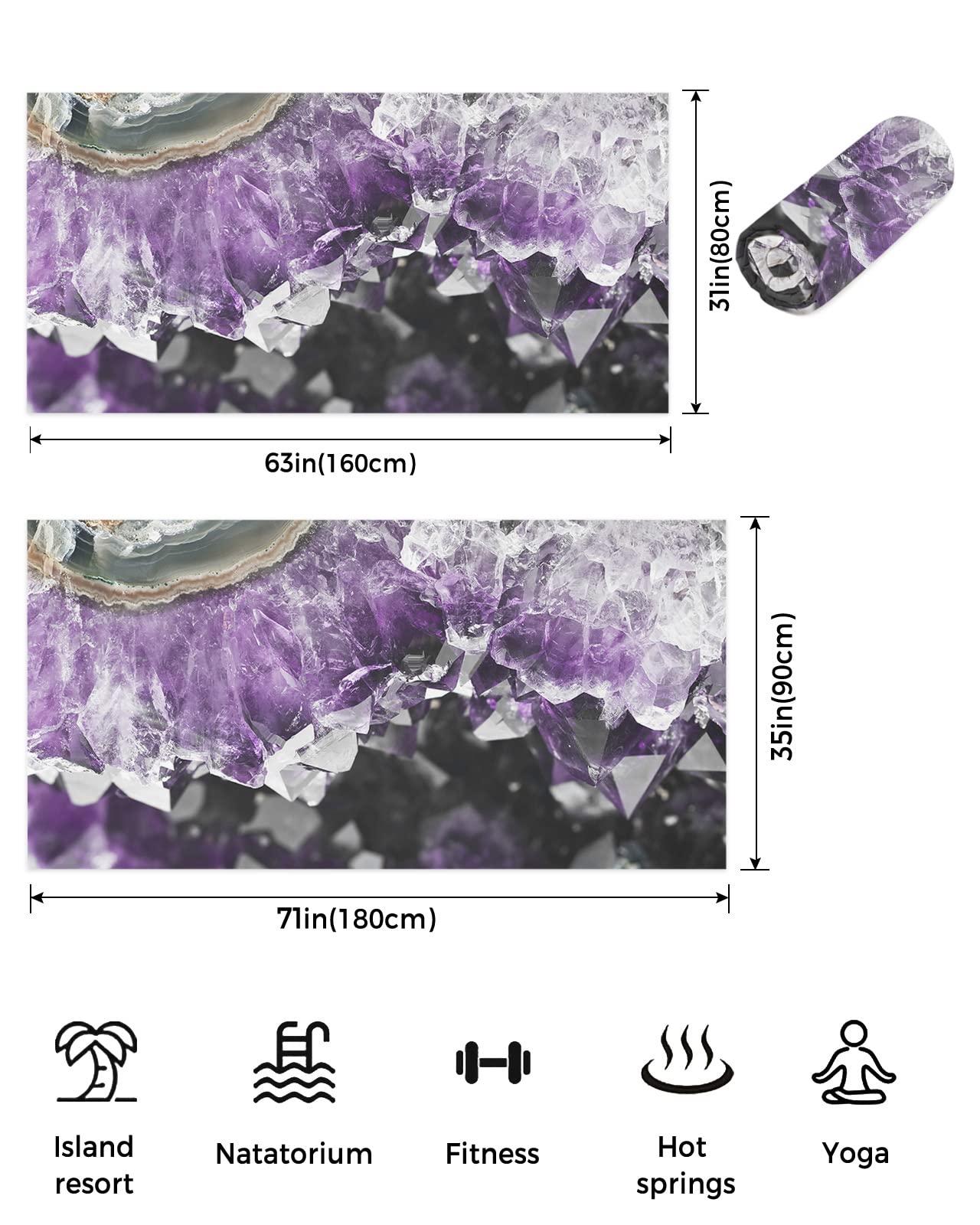 BABE MAPS BABE MAPS Beach Towel for Kids Adults, Natural Amethyst Geode Agate Pattern Extra Large Towels Blanket Picnic Blanket Swim Pool Towel Soft Beach Towels Travel Beach Towel 31x63in