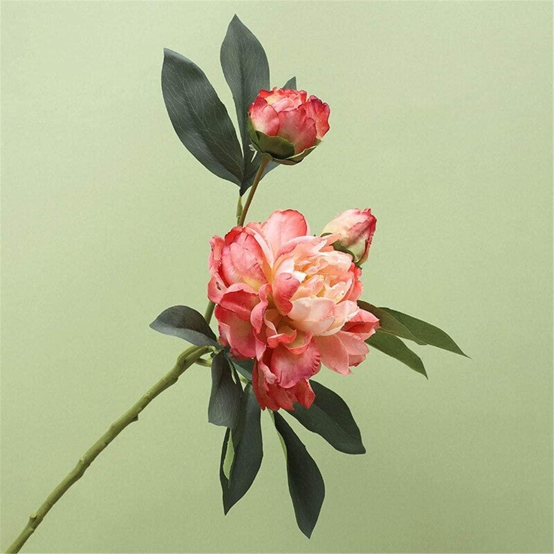 LEVINE artificial flowers garland,decorations for wreaths,decorative artificial flow Peony Branch Fake Flowers Home Party Wedding Decorationcial flower Room Decor (Color : Bianco) ( Color : Coral Pink )